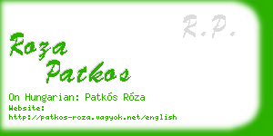 roza patkos business card